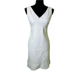 B. Moss Dress Collection Womens Blue Embroidered Tank Dress 4